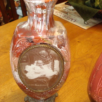 my grandmothers candle holder??--the photo is my grandfather - Art Glass