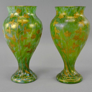 Pair of Loetz Dek I/160 Diana Vases - Art Glass