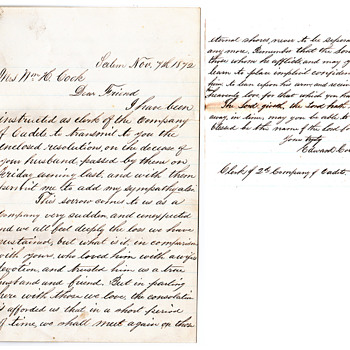 2 beautiful letters about our familyhe was  a soldier die 1873  - Military and Wartime