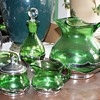 Farber Brothers items with green glass