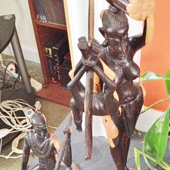 Wood Ebony African Statues Collection - Art Deco