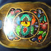 Another Hand Painted Mexican Tray Made of Light Wood