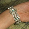 Paste white & green rhinestone art deco bracelet