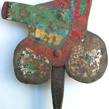 Iron Shooting Gallery Target in the shape of a Cannon Collection Jim Linderman - Folk Art