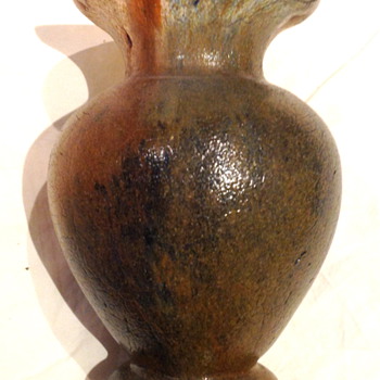 Czechoslovakia Sand Paper Finish Glass Vase - Art Glass