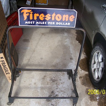 FIRESTONE ROLLING TIRE DISPLAY 1930S