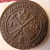 Old coin with old book, Queen Christina of Sweden