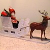 1920's-1930's German Putz Santa with Sleigh and Reindeer.