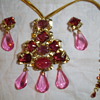 Huge pendent/brooch and clip earrings
