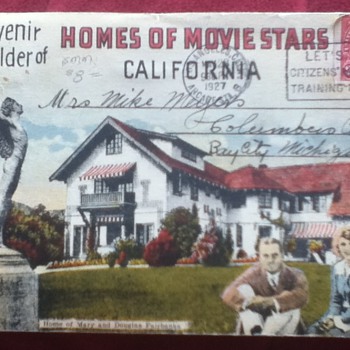 27-Picture Postcard of Movie Stars' Homes in Hollywood, California - Postcards
