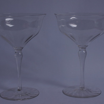 A pair of Whitefriars Champagne Glasses - Art Glass