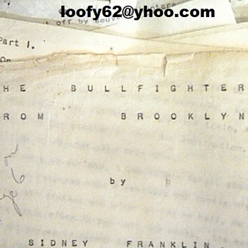 The Bullfighter From Brooklyn, By Sindey Franklin - Books