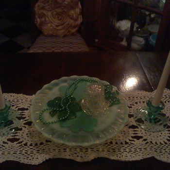 St. Patrick's Display of Vintage Glass - Glassware