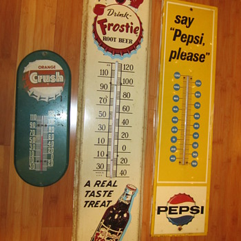 3 Vintage soda thermometer advertisements!