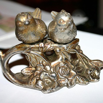 Old Metal Salt and Pepper shakers - Birds - Kitchen