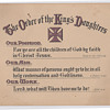 The order of the Kings Daughters membership card 1890