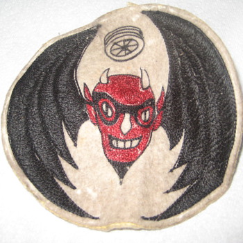 Very Old Patch With Winged Devil w/Goggles and Tire- Car or Motorcycle Club ?