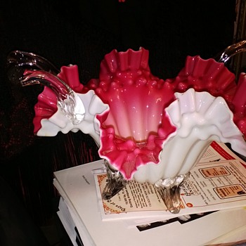 Bohemian Handled Bowl - Art Glass