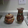 AZTEC WARRIORS JAR AND OCTOPUS VASE