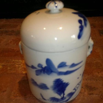 Asian Blue & White jar with lid