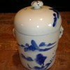 Asian Blue & White jar with lid