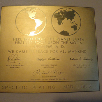 24k Gold Plated Apollo 11 Lunar Plaque