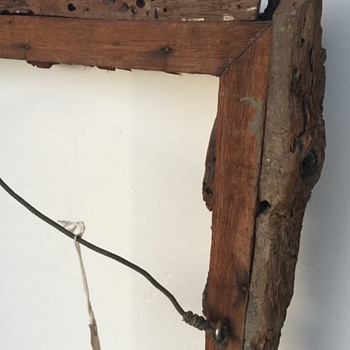 Old Firewood Looking Large Frame - Folk Art