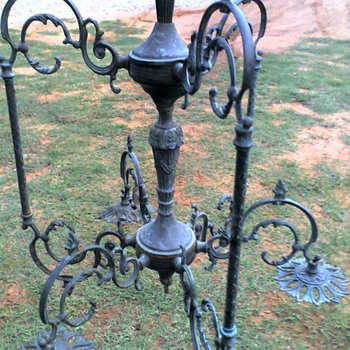 Brass light fixture / chandelier . - Lamps
