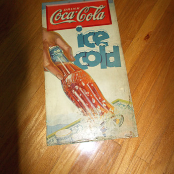 1930s Coca-Cola Vertical Cardboard sign