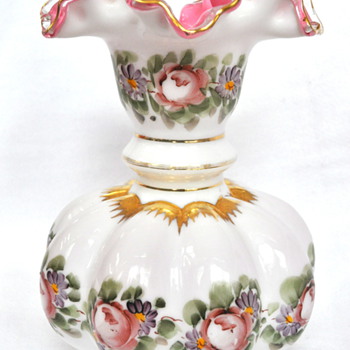 Fenton Rose Pattern Vase - Glassware