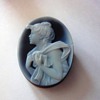 Very beautiful carved Agate (blue/white) cameo brooch/pendant