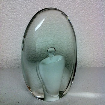 Tear Drop Paperweight Glass Sculpture Ice Water 96 - Art Glass