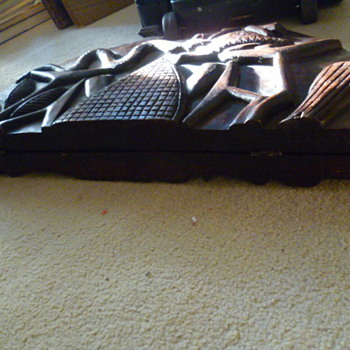 UNKNOWN ITEM FOR SHOW & TELL: CARVED WOOD FOLDING TRAY? Would Love to know what this Is? - Folk Art