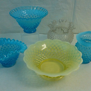 SELECTION OF FENTON HOBNAIL BOWLS FROM MY COLLECTION