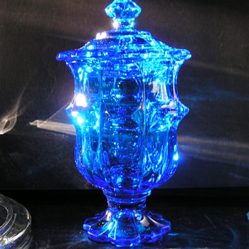 I just pulled this Electric Blue Covered Sugar out of a Thrift Store,... - Glassware