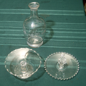 Olive dish and oil jar