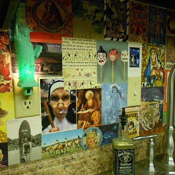 Collect postcards and make a backsplash