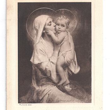 CLOSE UP PICTURE OF A 1930 CHRISTMAS CARD