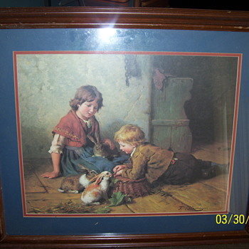 vintage fedding the rabbits
