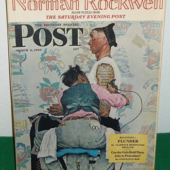 The Saturday Evening Post, Tattoo Artist by Norman Rockwell.Curtis publishing Co. 1944 Baron/Scott Enterprise, Inc. Puzzle.