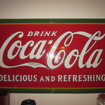 3 by 5 foot Porcelain Coca Cola Sign Dated 1932 - Advertising