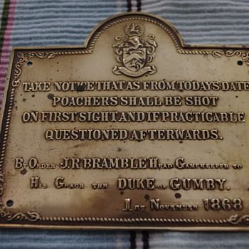 Cool early 1900s Brass Plaque