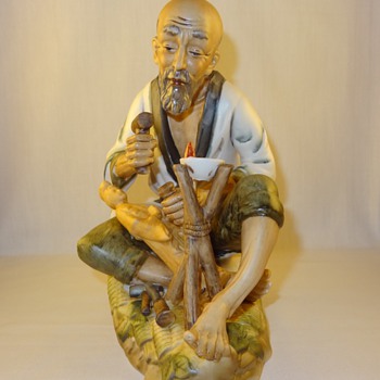 Japanese Wood Carver Porcelain Figurine