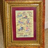 Vintage Hand Painted Polo Tile Horsemen Help INDIA Inlaid MOP Framed