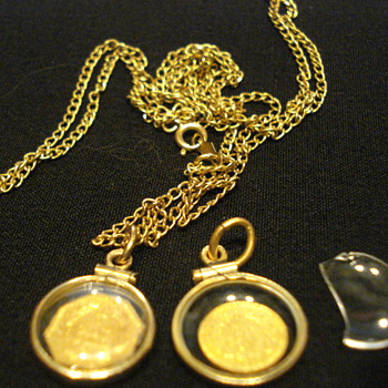 12KT Gold Chain with Pendants - Fine Jewelry
