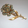 Antique turqoise and gold brooch