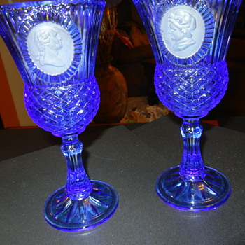 Tall blue glass Cameo?