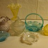 RARE FENTON TOPAZ OPALESCENT HOBNAIL VASE MEANT TO BE A LAMP