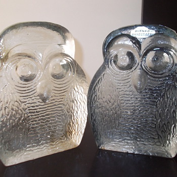 Blenko owl bookends - Art Glass