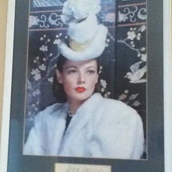 Autographed Gene Tierney Still - Movies